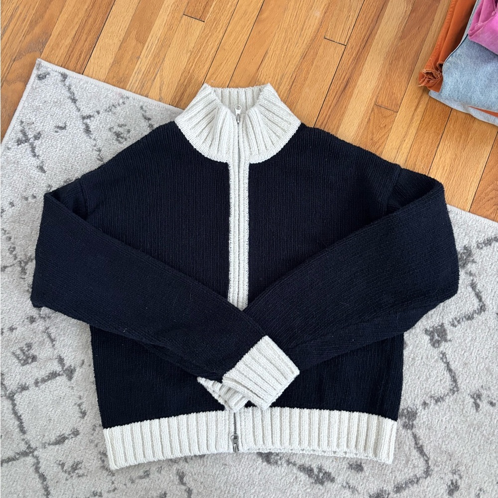 SAMSOE navy and White Women's Sweater